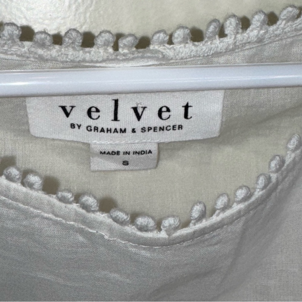 NEW Anthropologie Velvet by Graham and Spencer Madi Top WHITE Peplum Cotton - Picture 8 of 16